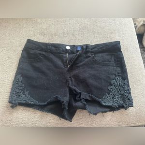 Tinseltown black shorts with lace on sides Nordstrom